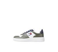 Tommy Jeans TJM Retro Basket ESS EM0EM01395, Zapatilla con Suela Cupsole Hombre, Verde (Deep Woods), 42 EU