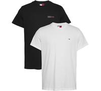 Tommy Jeans TJM Slim 2Pack Mix tee Ext, Camiseta S/S Hombre, Multicolor (Ecru/Black), XXL Grande