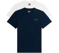 Tommy Jeans TJM Slim Linear SS tee 2Pck Ext Dm0Dm22316 Camiseta S/S, Multi (Ecru/Dark Night Navy), XXL para Hombre