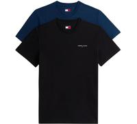 Tommy Jeans TJM Slim Linear SS tee 2pck Ext Dm0dm22316 Camiseta S/S, Multicolor (Negro/Azul Marino Oscuro), XS Hombre, Multicolor (Negro/Azul Marino Oscuro), XS