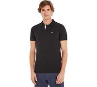 Tommy Jeans Tjm Slim Placket Polo Dm0dm15370 Polos de Manga Corta, Negro (Black), XXL Hombre