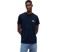Tommy Jeans TJM Slim Sign Chest SS tee Ext DM0DM22538 S/S Camiseta para Hombre, Azul (Dark Night Navy), L