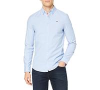 Tommy Jeans Tjm Slim Stretch Oxford Shirt Dm0dm09594 Camisa de manga larga, Azul (Perfume Blue), M Hombre