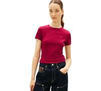 Tommy Jeans TJW DW0DW22175 S/S - Camiseta con Cuello en C para Mujer, Paquete de 3 Unidades, Multicolor (Negro/Crudo/Cereza Lavish), Talla L, Multi (Negro/Crudo/Cereza Lujosa), L
