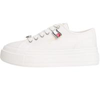 Tommy Jeans Tjw Flatform Sneaker Charms En0en02959, Parte Superior Baja Mujer, White (Ecru), 39 EU