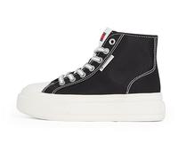 Tommy Jeans Tjw Foxing Flatform Sneaker High En0En02704, Zapatillas Deportivas Mujer, Black (Black), 38 EU
