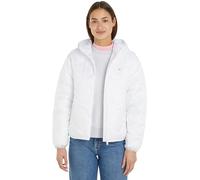 Tommy Jeans TJW Quilted Tape Hood Puffer EXT DW0DW17242 Chaquetas Acolchadas, Blanco (White), S para Mujer