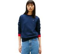 Tommy Jeans Tjw Reg S Flag Crew Dw0Dw19959, Sudadera sin Botones Mujer, Azul (Dark Night Navy), M