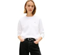 Tommy Jeans Tjw Reg S Flag Crew Dw0Dw19959, Sudadera sin Botones Mujer, Blanco (White), L