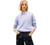 Tommy Jeans TJW REG S Flag Crew DW0DW19959 Sudadera sin Botones para Mujer, Azul (Periwinkle Dusk), L, Azul (Periwinkle Dusk), L