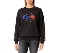 Tommy Jeans TJW Relaxed Tommy Stars Crew DW0DW17688 Sudaderas, Negro (Black), XS para Mujer