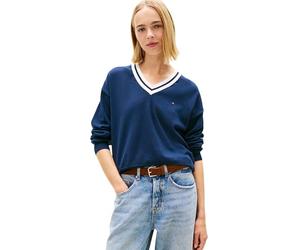 Tommy Jeans Tjw RLX V-Neck Tipping Sweater Dw0dw22778 Suéter pulóver Mujer (Pack de 1)