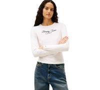Tommy Jeans Tjw Slim Essential Logo 1 LS tee Dw0Dw21844 Camiseta L/S, White (Ecru), M para Mujer