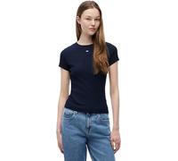 Tommy Jeans Tjw Slim Essential Rib SS Ext Dw0dw17383 Camiseta, Azul (Dark Night Navy), S para Mujer