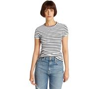 Tommy Jeans Tjw Slim Essential Rib SS Ext Dw0dw17383 Camiseta, Blue (Dark Night Navy/Stripe), S para Mujer