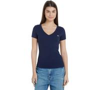Tommy Jeans Tjw Slim Essential Rib V Ss Dw0dw17385, Camisetas de Punto de Manga Corta Mujer, Azul (Dark Night Navy), M