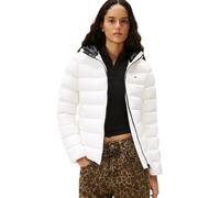 Tommy Jeans TJW SLIM HOOD PRNT DOWN JCKT EXT DW0DW21617 - Sudadera con capucha para mujer, color blanco, talla XS, Blanco (Ecru), XS