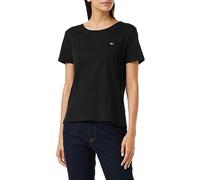Tommy Jeans Tjw Slim Jersey C Neck Camiseta, Negro, S para Mujer