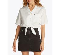 Tommy Jeans Tommy Jeans - Camisa de lino cropped con corte relajado. Blanco Talla M