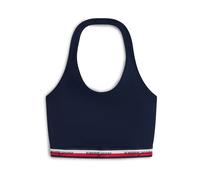 Tommy Jeans Top 'Logo Tape Slim Halterneck Crop' navy / rojo vivo / blanco S navy / rojo vivo / blanco