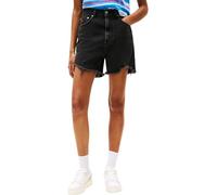 Tommy Jeans Vaqueros Cortos Mujer Mom Cintura Alta, Negro (Denim Washed Black Black), 30W