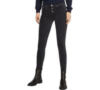 Tommy Jeans Vaqueros Mujer Nora Mid Rise Skinny Fit con Botonera, Negro (Denim Black), 29W/28L