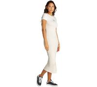 Tommy Jeans Vestido Bodycon Mujer Logo Slim Fit, Blanco (Ecru), L