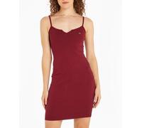 Tommy Jeans Vestido corto de tirantes y fit ajustado. Granate 36 (S)