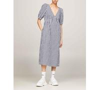 Tommy Jeans Vestido midi de cuadros vichy. Negro 38 (M)