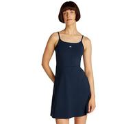 Tommy Jeans Vestido Mujer Essential Strap Flare con Tirantes Estrechos, Azul (Dark Night Navy), M