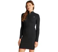 Tommy Jeans Vestido Tipo Jersey Mujer 1/4 Zip Entallado, Negro (Black), M