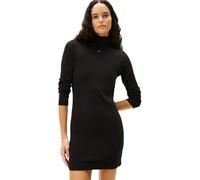 Tommy Jeans Vestido Tipo Jersey Mujer Essential con Cuello Vuelto, Negro (Black), L