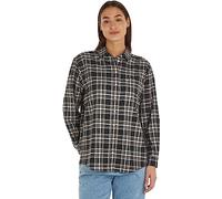 Tommy Jeans Women Check Overshirt Long Sleeve, Multicolor (Black Check), M