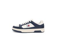 Tommy Jeans TJM Cupsole Leather Em0em01660, Parte Superior Baja Hombre, White (Ecru/Dark Night Navy), 42 EU