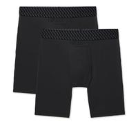 Tommy John Calzoncillos Tipo bóxer para Hombre de 8 Pulgadas, Calzoncillos Tipo bóxer de algodón con Bolsa de Contorno de Apoyo, Negro (Paquete de 2), Medium