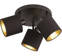 Tommy Plafón 3xE14 Spot Negro-Oro Ø25 cm Trio Lighting