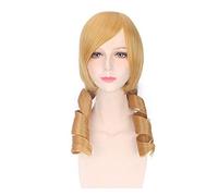 Tomoe Mami Yellow Curly Wig Cosplay disfraz Puella Magi Madoka Magica pelo sintético resistente al calor mujeres pelucas de cosplay