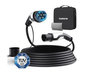 tomons Cable de Carga Coche Electrico Tipo 2, 22 KW 5M 32A Trifásica