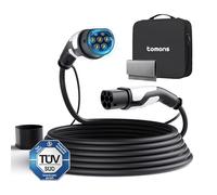 tomons Cable de Carga Coche Electrico Tipo 2, 22 KW 5M 32A Trifásica | Carga rápida|CE/TUV | IP55 | para EVs y PHEVs |compatible Model S/3/X/Y, ID.3/4, E-Tron, ZOE |bolsa de transporte incluida