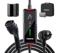 Tomons Cable de Carga Schuko Tipo 2 3,68 kW monofásico 6-16 A 10 m para Coche eléctrico EV con Pantalla Digital controlable y función de retardo