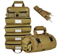 Tomorotec Bolsa organizadora de herramientas enrollable profesional, tela Oxford resistente con revestimiento de PVC, compartimentos etiquetados y bolsillos expandibles, almacenamiento compacto y
