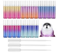 Tomorotec Home - Botellas de aceite esencial de 10 ml con bolas de acero inoxidable, extragruesas para aceite con abridor y gotas (paquete de 20)