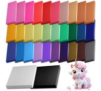 Tomorotec Juego de arcilla polimérica suave de 32 colores (idioma español no garantizado), kit de manualidades no pegajoso, no se decolora, para niños y artistas, materiales no tóxicos y respetuosos