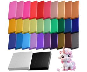 Tomorotec Juego de arcilla polimérica suave de 32 colores (idioma español no garantizado), kit de manualidades no pegajoso, no se decolora, para niños y artistas, materiales no tóxicos y respetuosos