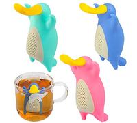 Tomorotec - Juego de infusor de té de silicona para té suelto, colador de té de animales lindos (3 unidades)