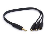 Tomost 3 vías 3,5 mm, divisor chapado en oro, 3,5 (1/8") TRS macho a 3 hembras estéreo