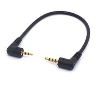 Tomost Cable de auriculares en ángulo recto de 3,5 mm a 2,5 mm, 90 grados, 3,5 mm, 4 polos, TRRS macho a 2,5 mm, 3 polos, TRS macho, audio estéreo, cable extensor auxiliar (3,5 m/2,5 m)