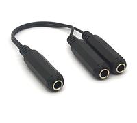 Tomost Cable divisor de guitarra 6.35, conector estéreo hembra de 6.35 mm a doble 6.35 mm 1/4 pulgadas mono TS hembra Y adaptador de cable
