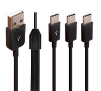 Tomost Cable divisor multi USB C, 3 en 1 USB 2.0 A macho a tres USB Typec C macho 1 a 3 Cable adaptador de carga de sincronización compatible con dispositivos móviles/Android y más (30 cm)