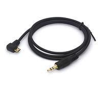 Tomost Cable micro USB de 90° a 3,5 mm para coche, adaptador de salida de audio AUX (micro USB a cable estéreo de 3 polos)